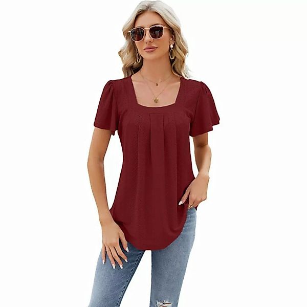 FIDDY T-Shirt T-Shirt-Oberteile mit quadratischem Ausschnitt – Damen-Sommer günstig online kaufen