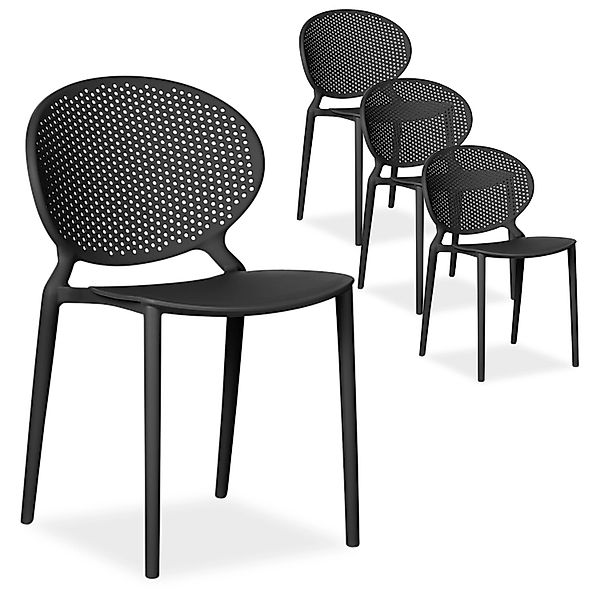 Homestyle4u Gartenstuhl 4er Set in Schwarz 2470 günstig online kaufen