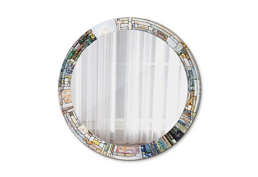 Tulup Dekospiegel mit Aufdruck Badezimmerspiegel Wandspiegel Rundspiegel Ru günstig online kaufen