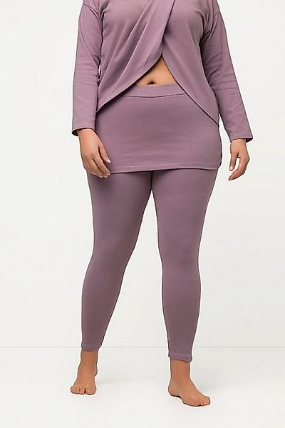 Ulla Popken Lederimitathose Yoga-Leggings mit Rock Slim Biobaumwolle günstig online kaufen