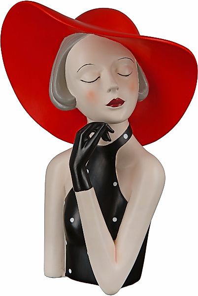 GILDE Dekofigur "Figur Lady mit rotem Hut" günstig online kaufen