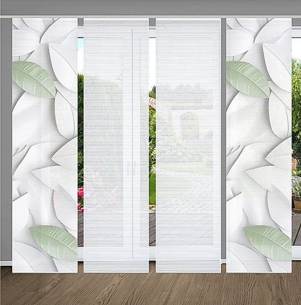 HOME in green Schiebegardine LISON (4 St), Paneelwagen, halbtransparent, SE günstig online kaufen