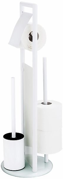 WENKO WC-Garnitur "Ravina" aus Edelstahl  Sicherheitsglas Stand WC-Garnitur günstig online kaufen