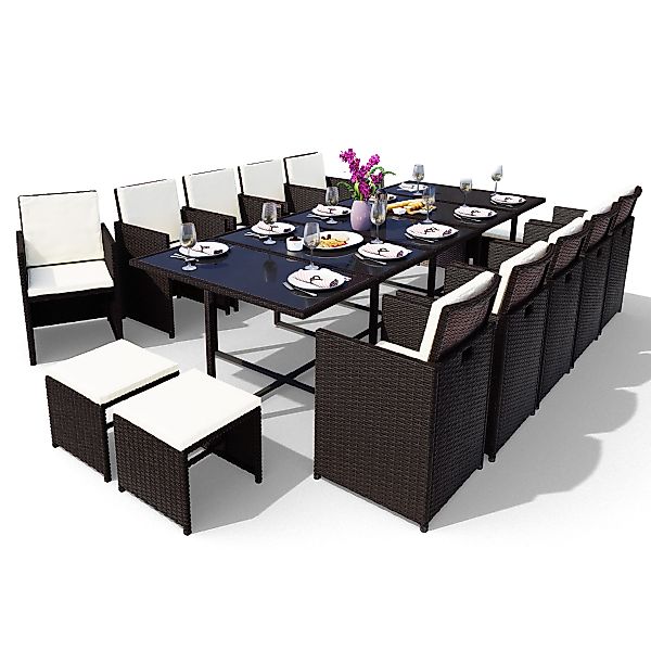 Swing&Harmonie Garten-Essgruppe Poly Rattan Sitzgruppe Esstisch günstig online kaufen