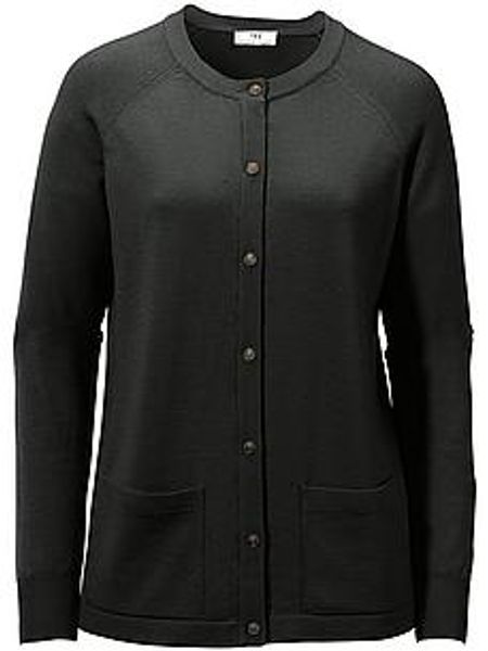 Strickjacke aus 100%Schurwolle Pure Tasmanian Wool Peter Hahn schwarz günstig online kaufen