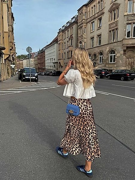 von Herzen Maxirock langer Rock mit Leoprint – Animalprint – Einheitsgröße günstig online kaufen