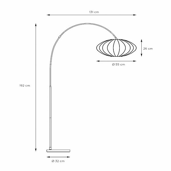 Bogenleuchte Corina, schwarz, E27, 192 cm, Kunststoff günstig online kaufen