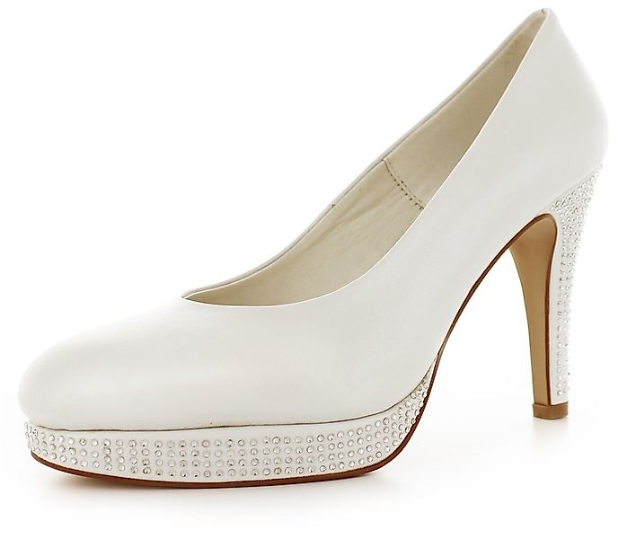 White Lady 279 offwhite Leder Plateau Brautschuhe High-Heel-Pumps günstig online kaufen