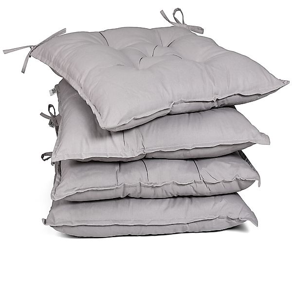 Sitzkissen 4er-Set Hellgrau 45x45x8cm günstig online kaufen