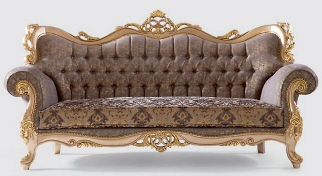 Casa Padrino Sofa Luxus Barock Sofa Lila / Grau / Gold 240 x 90 x H. 123 cm günstig online kaufen