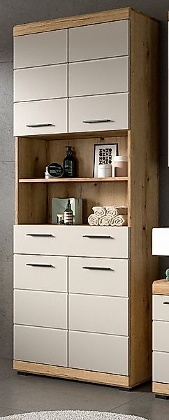 Inn.Furn Hochschrank Shawn (Badschrank in Eiche Dekor und Sand / Kaschmir, günstig online kaufen