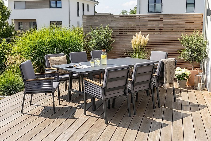 KONIFERA Garten-Essgruppe Diningset »Edessa«, (Set, 25-tlg., 8 Sessel, Tisc günstig online kaufen