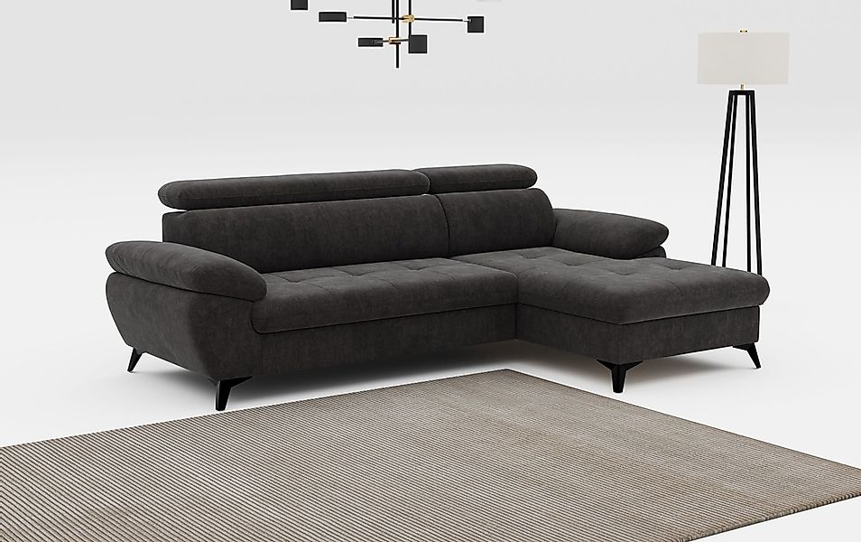 COTTA Ecksofa "Hudson L-Form, B: 261 cm" mit Kopfteilverstellung, optional günstig online kaufen