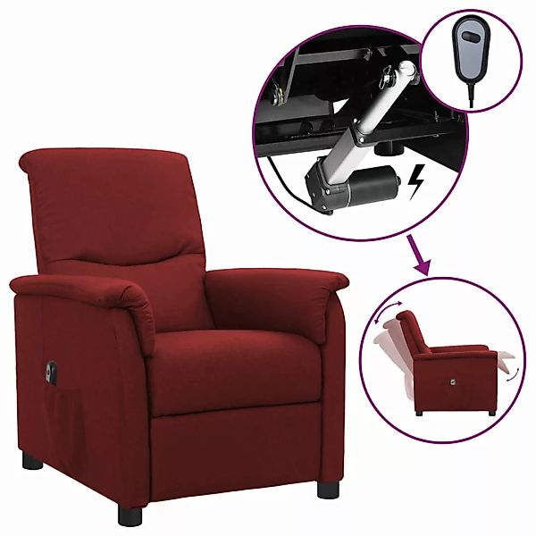 Vidaxl Elektrischer Sessel Verstellbar Weinrot Stoff günstig online kaufen