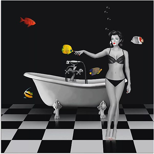 Artland Wandbild "Ein Badezimmer für Fische", Frau, (1 St.) günstig online kaufen
