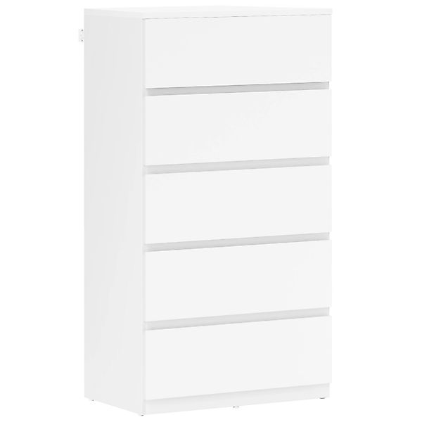 HOMCOM Kommode Holzwerkstoff 55L x 34B x 100H cm Weiß günstig online kaufen