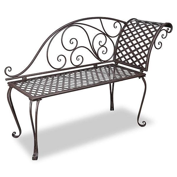 furnicato Garten-Chaiselongue 128 cm Stahl Antik Braun günstig online kaufen