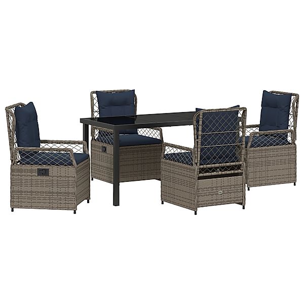 vidaXL Garten Essgruppe 5-Tlg Grau Poly Rattan 3381053 günstig online kaufen