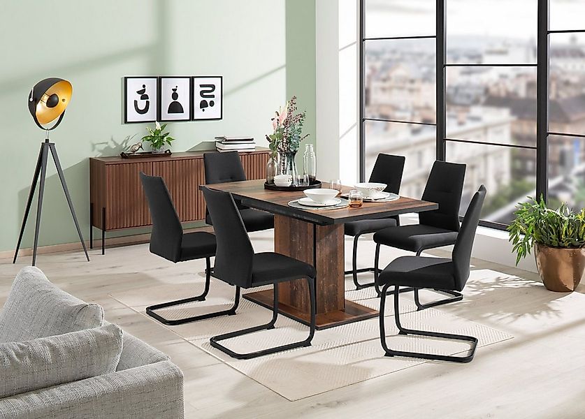 HELA Essgruppe Ariana, Esstisch mit 6 Stühlen, ausziehbarer Küchentisch, (S günstig online kaufen