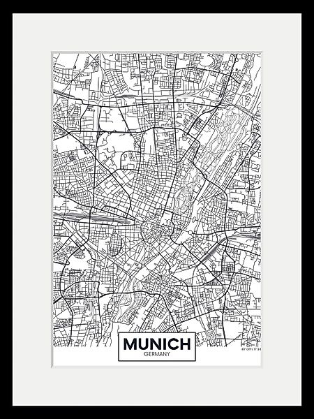 queence Bild »Munich Stadtkarte«, Städte-Schriftzug-Deutschland-Stadt-Münch günstig online kaufen