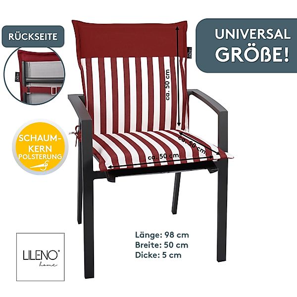 LILENO HOME Polsterauflage Gartenstuhl Niedriglehner Auflage, günstig online kaufen