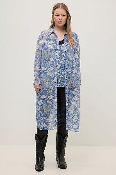 Studio Untold Longbluse Longbluse Chiffon Flower Print Hemdkragen Langarm günstig online kaufen