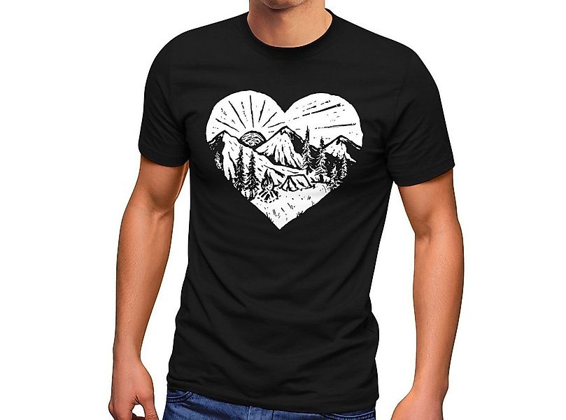 Neverless Print-Shirt Herren T-Shirt Wandern Berge Naturfreund Adventure Ca günstig online kaufen