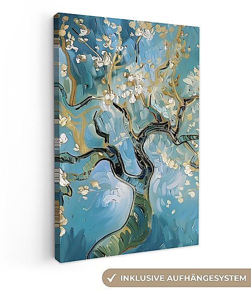OneMillionCanvasses® Leinwandbild Mandelblüte Baum - Blau günstig online kaufen