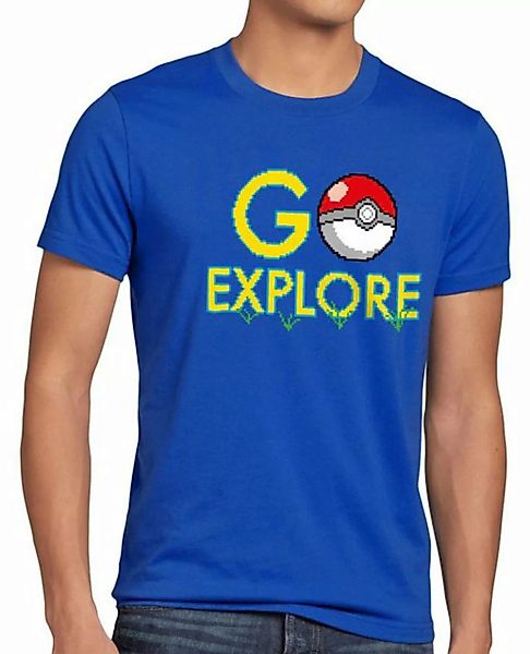 style3 Print-Shirt Herren T-Shirt Go Explore poke game app team pokeball pi günstig online kaufen