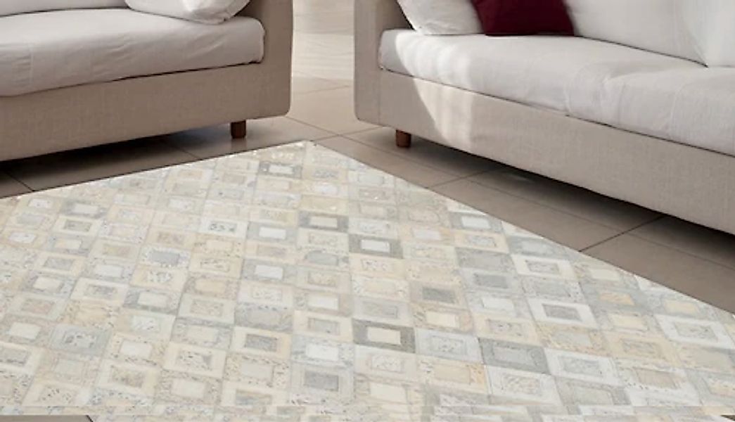 Kayoom Teppich »Spark 110« rechteckig 8 mm Höhe 100% Leder, metallische Eff günstig online kaufen