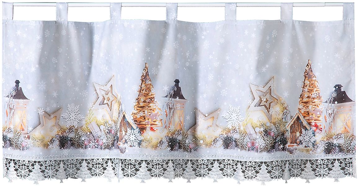 Weckbrodt Scheibengardine »rustikale Weihnacht«, (1 St.), Bistro, Gardine, günstig online kaufen
