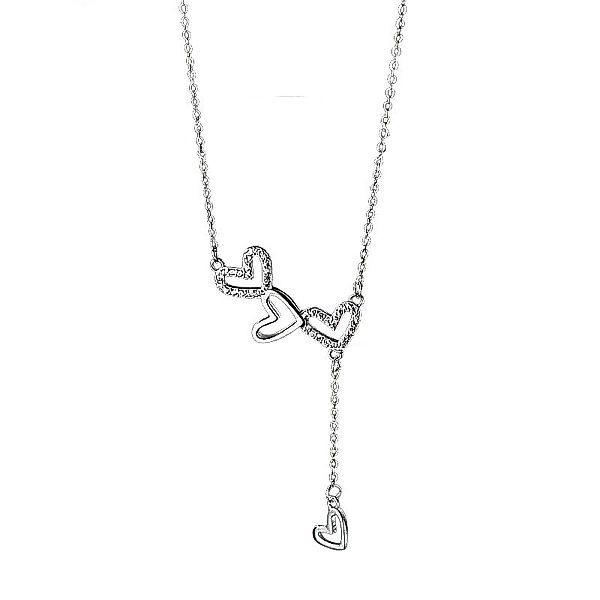 KARMA Kette mit Anhänger Herzen Silber günstig online kaufen