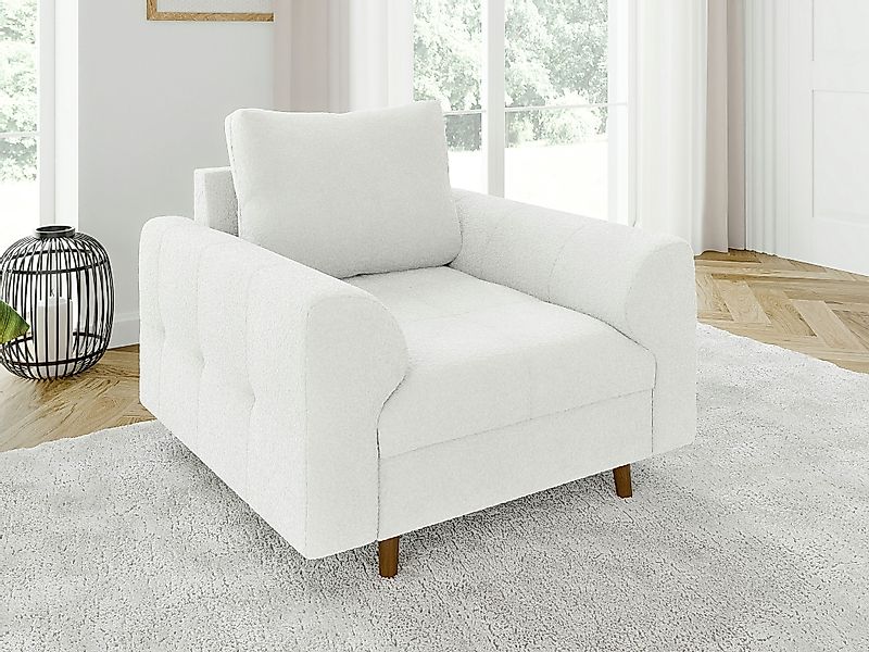 S-Style Möbel Sessel Leif mit Braun Holzfüßen im skandinavischen Stil aus B günstig online kaufen