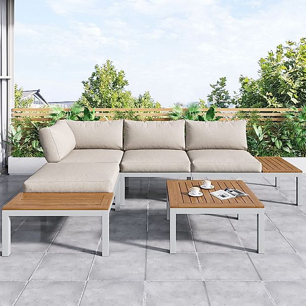 Ulife Gartenlounge-Set wetterfest Lounge Set,Balkonmöbel Set, günstig online kaufen