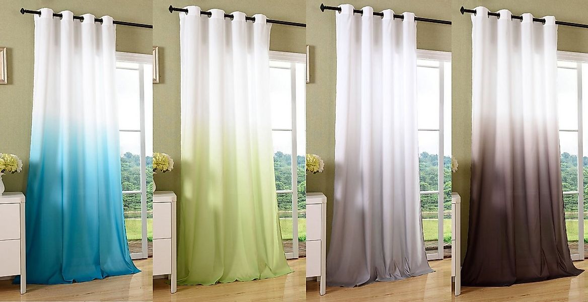 Gardinenbox Vorhang (1 St), Ösen, Microfaser, Farbverlauf Schal Microsatin günstig online kaufen