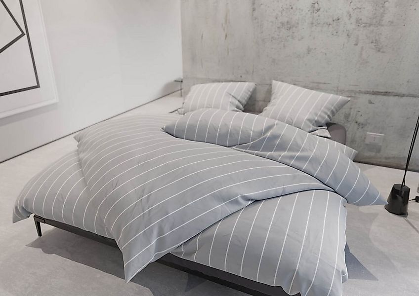 BETTWAESCHE-MIT-STIL Bettwäsche Mako Satin Bettwäsche Urban Stripe, Mako-Sa günstig online kaufen