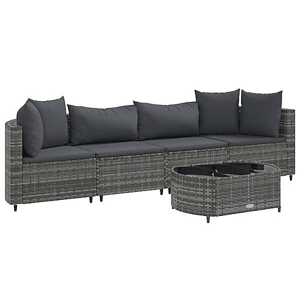 vidaXL Gartenlounge-Set 5-tlg. Garten-Sofagarnitur mit Kissen günstig online kaufen