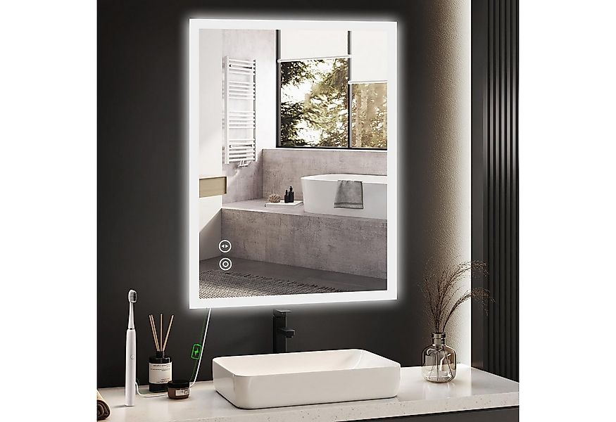 YOLEO Badspiegel Badspiegel mit LED-Licht und Touchschalter, Warm/Kalt/Neut günstig online kaufen