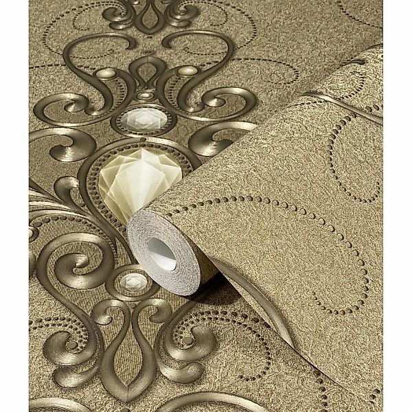 Glööckler Vliestapete Imperial Florale Ornamente Schwarz günstig online kaufen