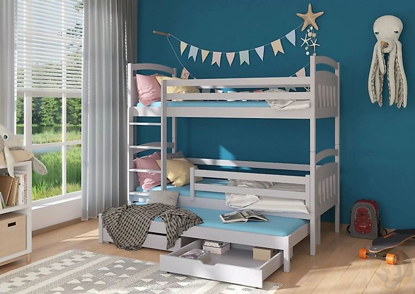 Friderik-EU Kinderbett ALDO Ausziehbares Hochbett 3 Etagen (mit Schubladen günstig online kaufen