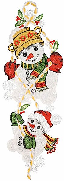 W. Reuter & Sohn - Plauener Spitze Fensterbild "Schneemänner" Made in Germa günstig online kaufen