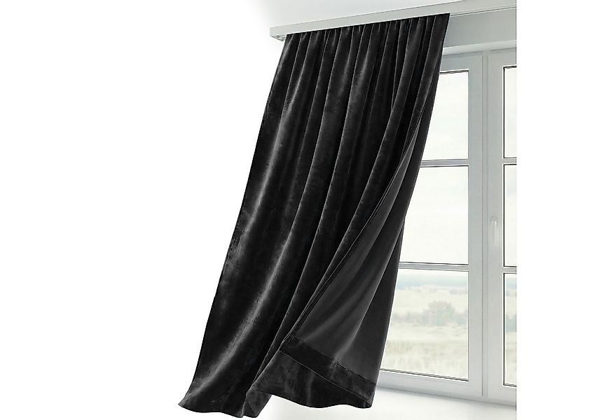 Beautex Verdunkelungsvorhang Samt Vorhang Kräuselband U-Band Gardine Velvet günstig online kaufen