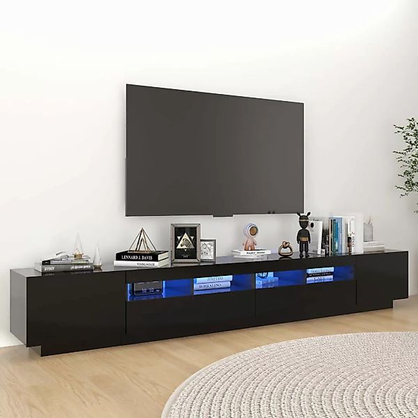 Tv-schrank Mit Led-leuchten Schwarz 260x35x40 Cm günstig online kaufen