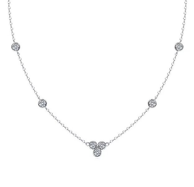 ROUGEMONT Silberkette Funkelnde Moissanit Halskette mit Echtheitszertifikat günstig online kaufen