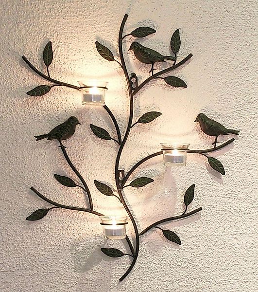 DanDiBo Teelichthalter 131002 Wandteelichthalter Metall 57 cm Wandleuchter günstig online kaufen