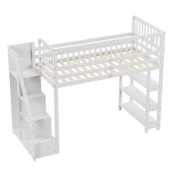 Odikalo Kinderbett Hochbett 90x200, Hochschrank-Sicherheitsdesign mit günstig online kaufen