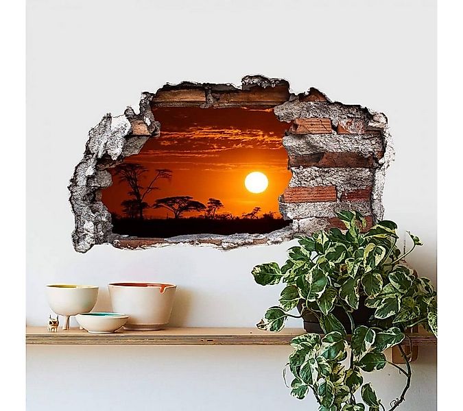K&L Wall Art Wandtattoo 3D Wandtattoo Aufkleber Afrikanische Steppe Himmel günstig online kaufen