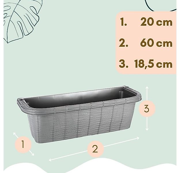 GarPet Balkonkasten 4er Set Blumen Kasten Balkon Geländer Wasserspeicher Ra günstig online kaufen