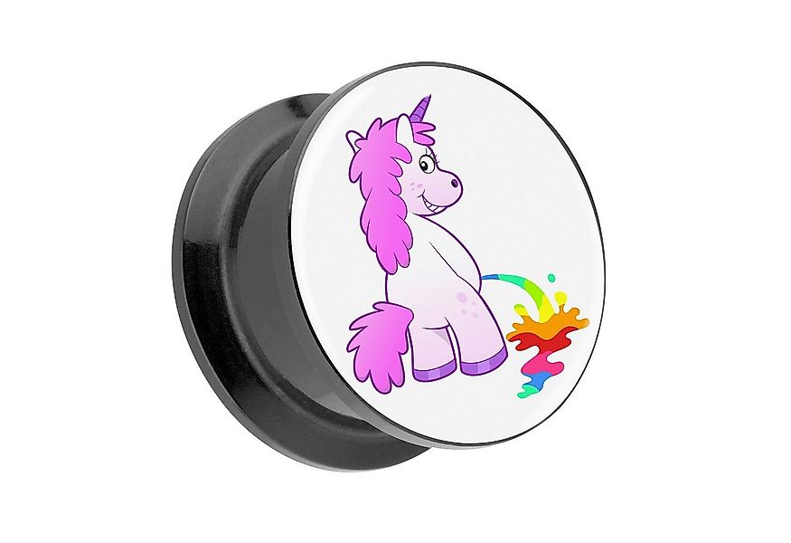 Taffstyle Plug Piercing Schraubverschluß pinkelndes Einhorn, Ohr Plug Flesh günstig online kaufen