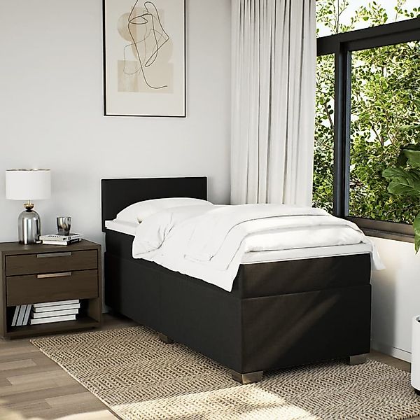 vidaXL Bett Boxspringbett mit Matratze Schwarz günstig online kaufen
